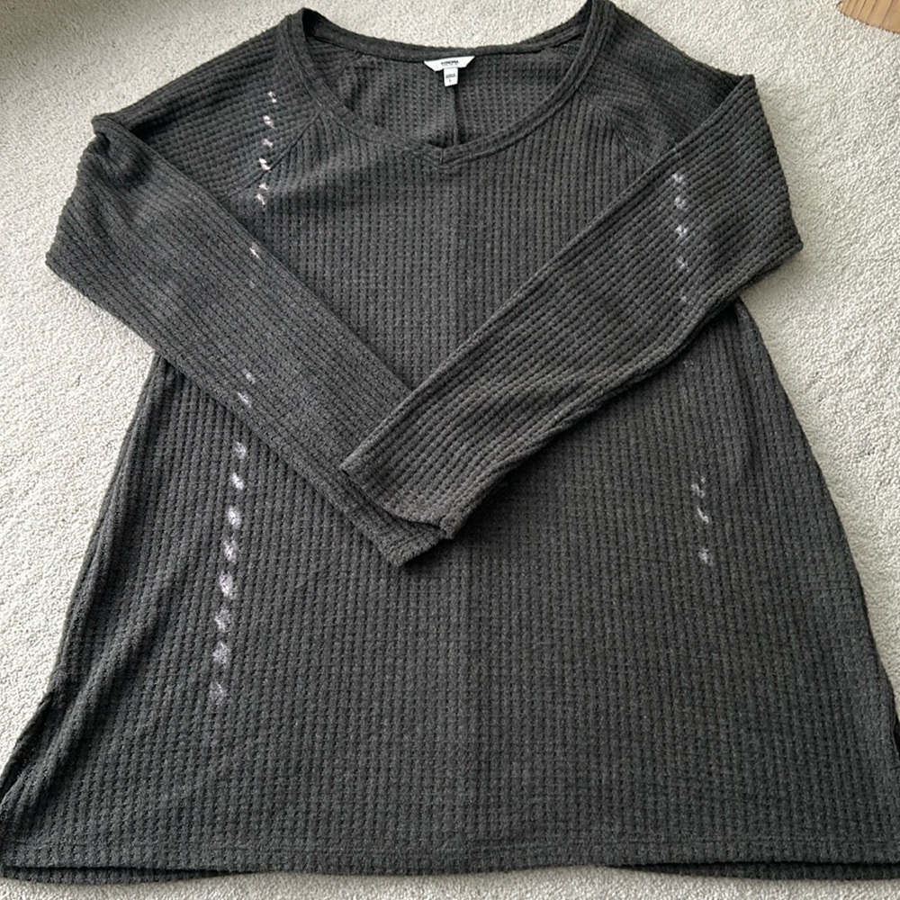 Sonoma Goods for Life V-Neck Long Sleeve Waffle Weave top